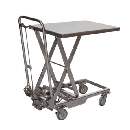 TABLE ÉLÉVATRICE MOBILE MANUELLE INOX 100 KG